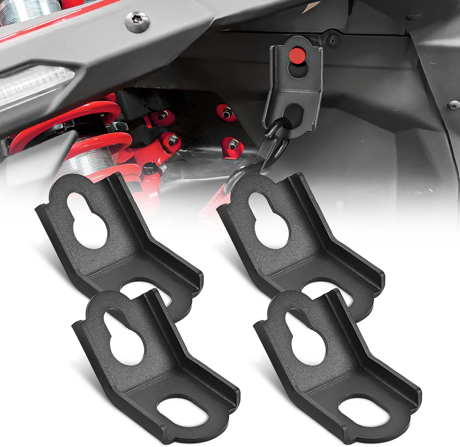 4pcs Tie Down Brackets Hooks, X3 Tie Down Hooks Compatible with Can Am Maverick X3 MAX Turbo RS 2017-2023