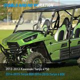 Front Full Windshield Fit For Kawasaki Teryx 4 750 2012 2013, Teryx 800/Teryx 4 800 2014, Teryx 800/Teryx 4 800 2015, Scratch Resistant 1/4 Inch Hard PC Windscreen
