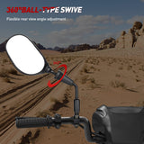 Motorcycle ATV Mirrors With 360 Degree Ball-Type pivot and 7/8" Handlebar Mount for Snowmobile Scooter Moped Dirt Bike polaris dirt bike, 8mm 10mm adapter nuts