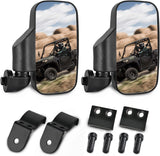 UTV Side Mirrors fit Pro-Fit Polaris Ranger General and Compatible with Can-Am Defender Maverick Trail w/Profiled Tube Break away Adjustable UTV Mirrors